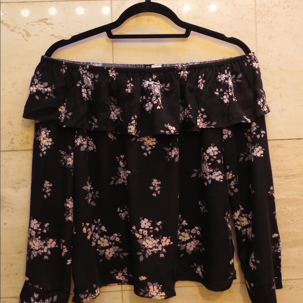 Off the shoulder blouse.
